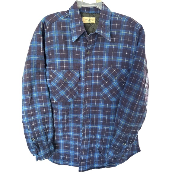 Northwest Territory Men's Lined Flannel Shirt Jacket Quilted Size XL Vintage 90s - Picture 1 of 8